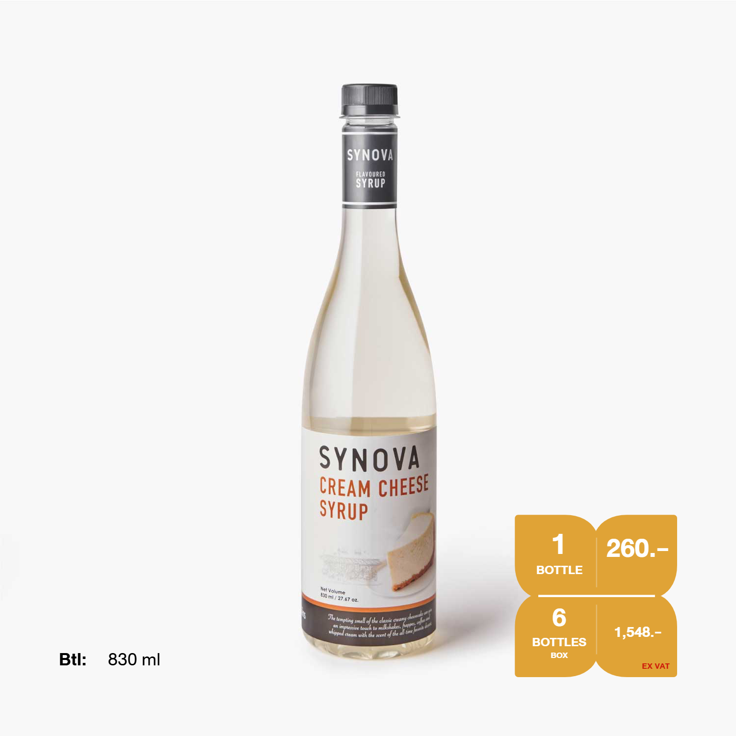 น้ำเชื่อม SYNOVA : ไซรัปกลิ่นครีมชีส (ยกกล่อง)